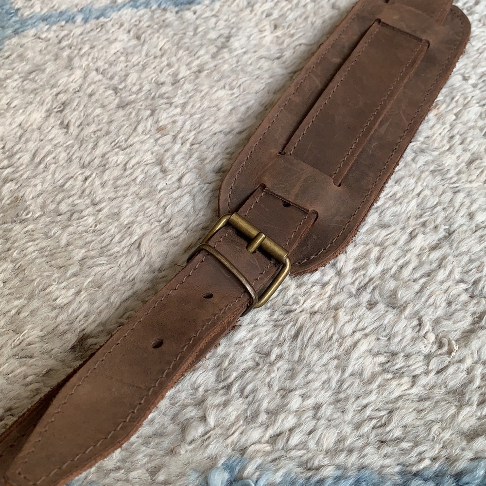 🦄 Brown leather courier shoulder bag - Picture 11 of 13